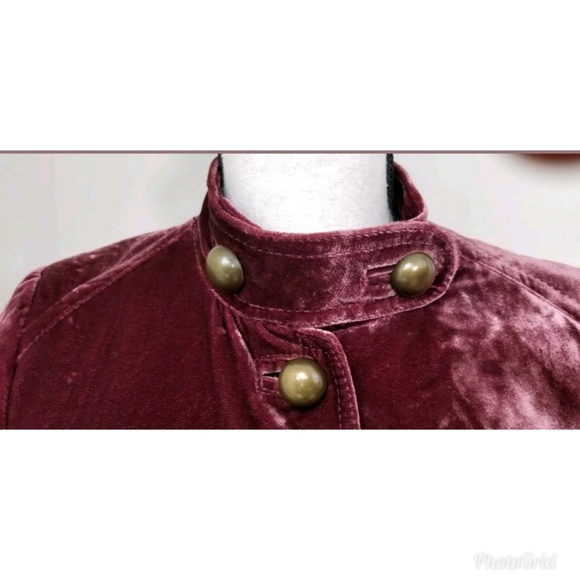 SOLD....Karen Millen Wine Velvet Button Up Blazer - Picture 4 of 8